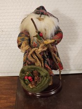 J44. Rustic Santa Claus on Wood Base