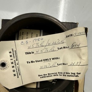 Hoskins Solid Thermocouple Wire W 5% Re Bare High Temp 0.026" Dia CS-1750