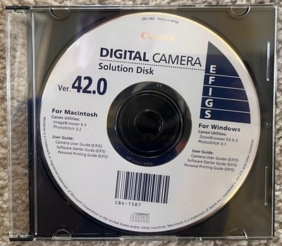 Canon Digital Camera Solution Disk CD 42.0 Powershot  Windows Mac Free Shipping