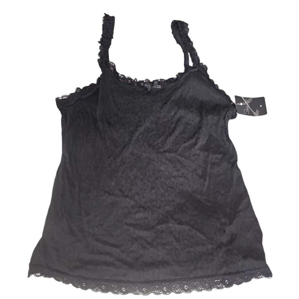 Camiseta sin mangas Rene Rofe elegante negra con encaje y camisola ropa para dormir lencería M nueva con etiquetas Foto 2 de 4