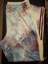 adidas Mens XL Tie Dye 3-Stripe Track Pants D...
