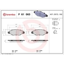 Bremsbelagsatz Scheibenbremse Brembo P61063 Prime Line für Citroën Peugeot Naza