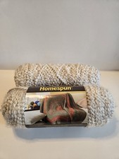 Lot Of 2 Skeins 412 PEARLS Lion Brand Homespun 2 Dye Lots Creamy White/Taupe