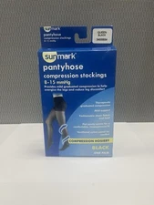 Sunmark pantyhose compression stockings 8-15mmhg QUEEN BLACK 3455854