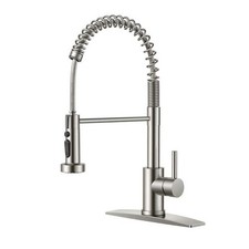 Androme Pull Down Kitchen Faucet Coil Spring Brushed Nickel 1 Handle