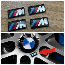 4pcs 17mm X 9mm Wheel M Badge Sticker Emblem Decorative Decal Fit For Bmw New