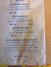 Pilz-Gleis - Schwellenklammern Spur H0 DDR-Produktion - Unbenutzt 
