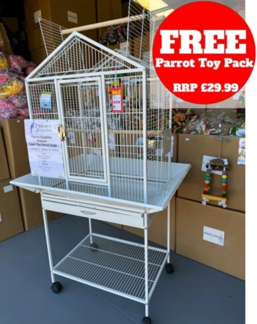 Parrot-Supplies Kansas Open Top Parrot Cage - White