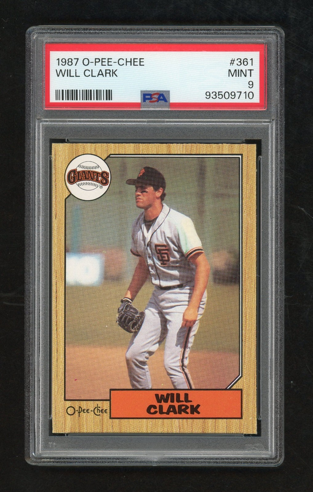 1987 O-Pee-Chee Will Clark #361 (Rookie Card) PSA 9