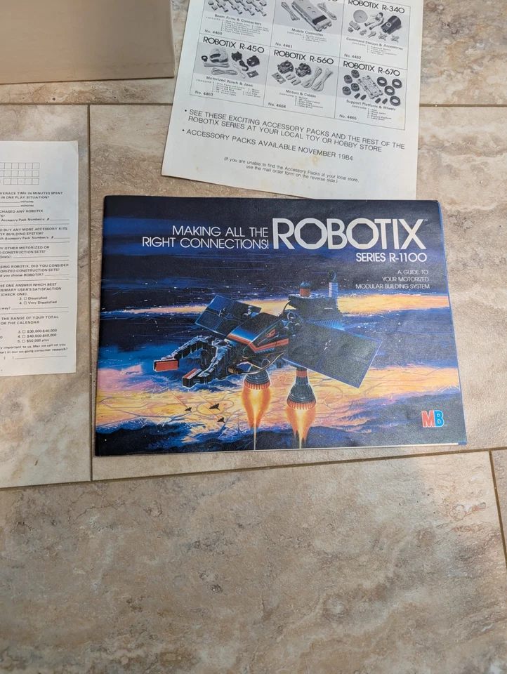 Lote de juguetes de construcción vintage Robotix serie R-1100 Milton Bradley no completo Foto 3 de 4