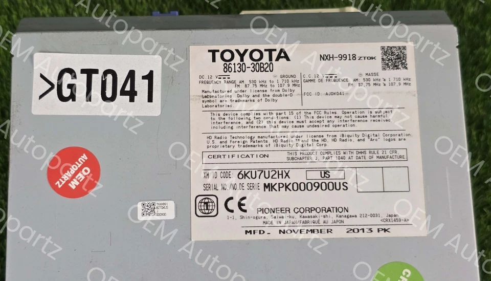 Радиоприемник высокой четкости 86130-30B20 Lexus GS350 GS200T GS450h 2014-2016 Gracenote XM - Изображение 2 из 4