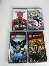 PSP Game Case Lot Lego Batman & Indiana Jones, Spider-Man & Surfs Up NO GAMES