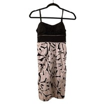 Vtg Y2K City Triangles Black White Sleeveless Dress Tie Waist Baby Doll 7