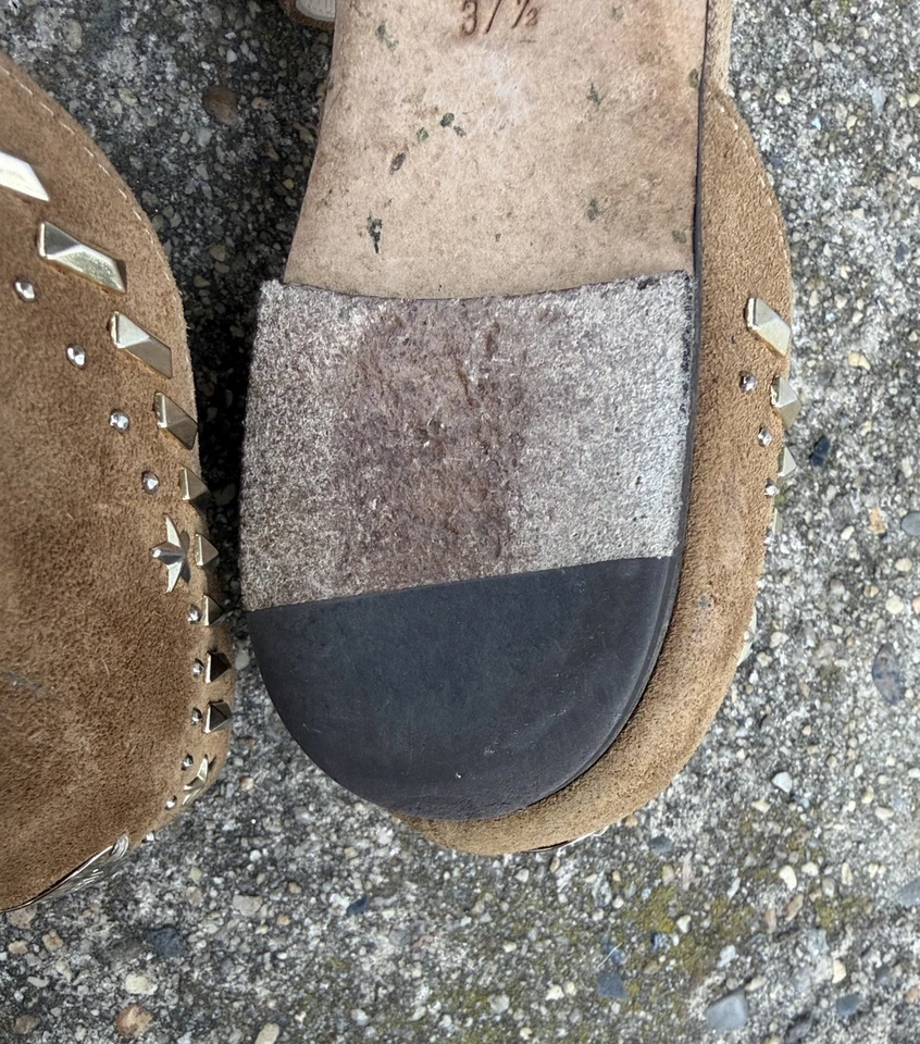 Jimmy Choo beige suede studded embellished Ballet Flats 7.5 - Image 2 of 4