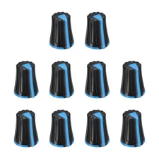 Potentiometer Control Knob ABS Guitar Knob for Bass 270 Degrees Black Blue 20PCS