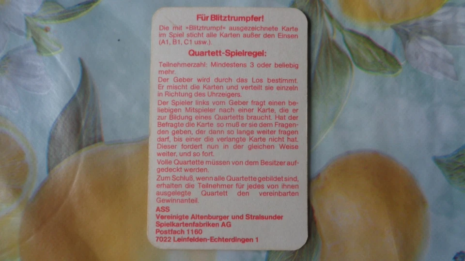 Quartett Militär Historische Geschütze Ausgabe 1978 - Bild 4 von 4