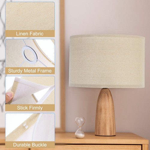 Drum Lamp Shade Set of 2 12"x12"x8" Linen Lampshade for Table Floor Lamp Pendant - Picture 3 of 7