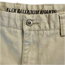 DULUTH TRADING CO Mens 44 X 30 Beige Flex Ballroom Stretch Khaki Workwear Pants