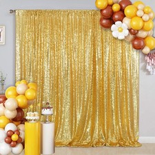 Sequin Backdrop 6x8ft Gold Background Curtain For Wedding Party Decoration