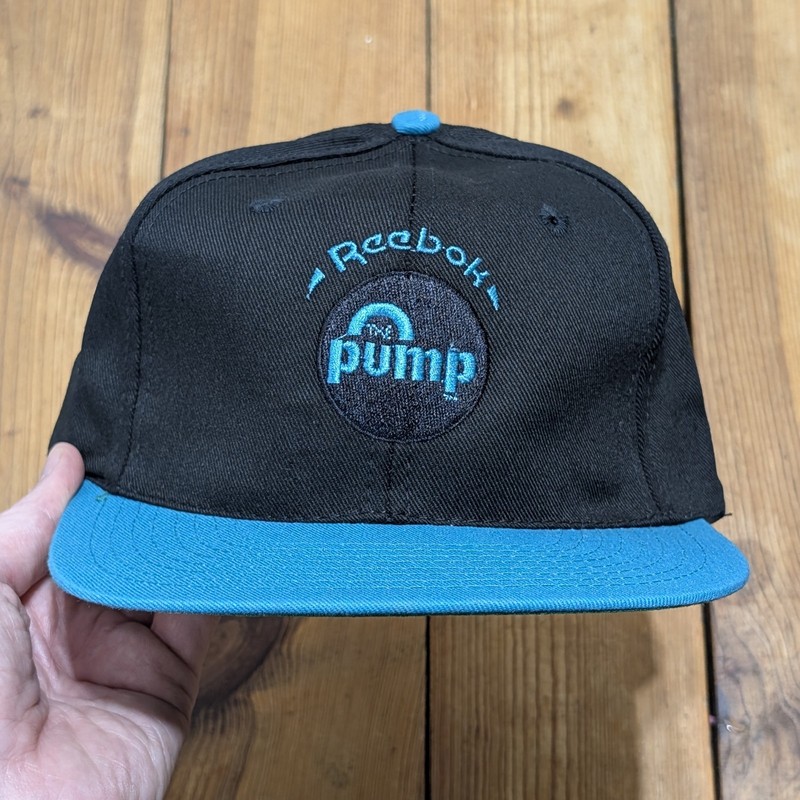 Vintage 90s Reebok The Pump Snapback Hat Pump it Up 1990s Youth Cap