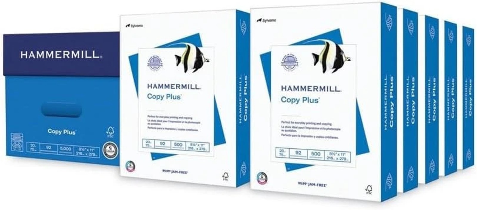 Hammermill Copy Plus 8.5x11 Copy Paper 20lb 92 Bright White 10 Reams 5000 Sheets