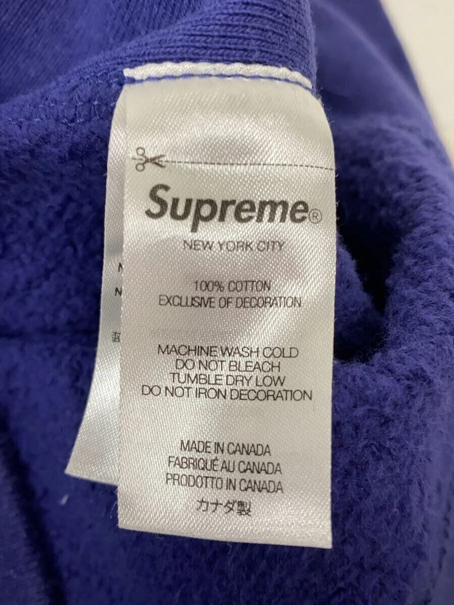 Felpa con cappuccio Supreme L velluto a coste viola 21aw scatola logo usata