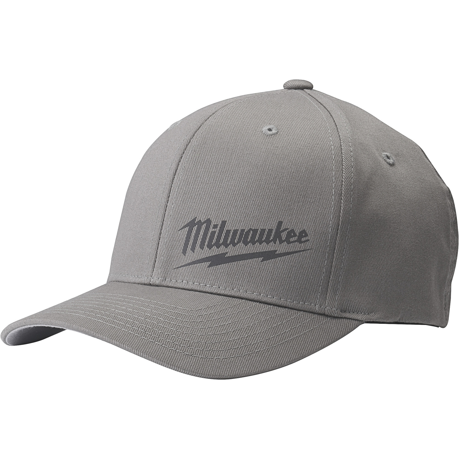 Milwaukee Men's FLEXFIT Fitted Hat, Gray, L/XL, Model# 504G-LXL