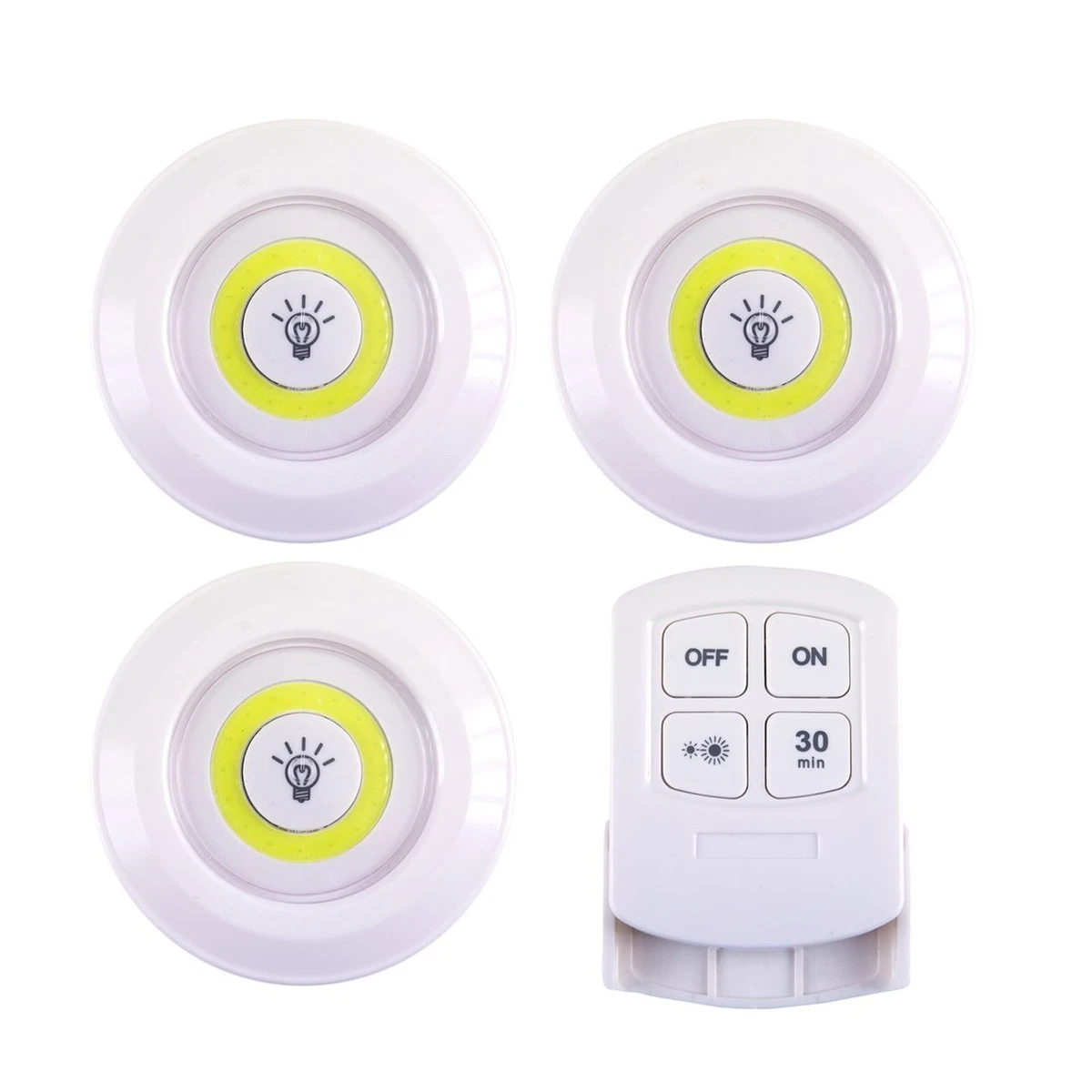 Lytworx Remote Control Battery Operated Puck Lights 3 Pack eBay