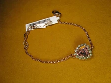 MARIANA HEART BRACELET SWAROVSKI CRYSTALS RG PL PINK GREEN CHAIN Gift Christmas