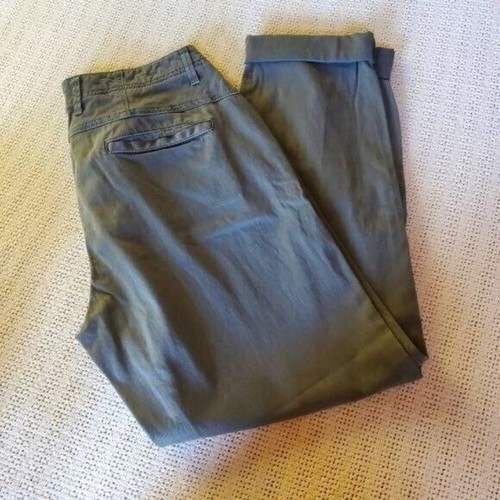 Orvis, Orvis Womens Size 6 Olive Green Gray Cuffed Ankle Chino Pants Mid Rise Utility