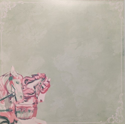 Authentique 12x12 Paper Pad Carousel Horses Vintage Scrapbook Gloss Imagine - Picture 3 of 9