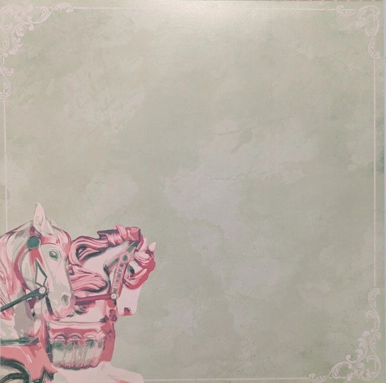 Auténtica almohadilla de papel 12x12 carrusel caballos vintage álbum de recortes brillo imagina Foto 3 de 4