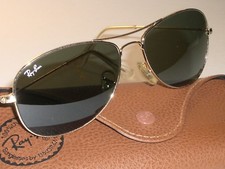 RAY BAN ITALY RB3362 59 14mm GOLDEN FRAMES G15 UV COCKPIT AVIATOR SUNGLASSES