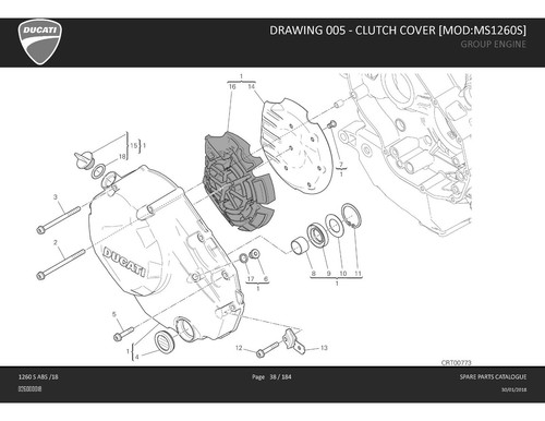 Libro manual de piezas Ducati chasis y motor 2018 Multistrada 1260 S ABS - Imagen 8 de 12