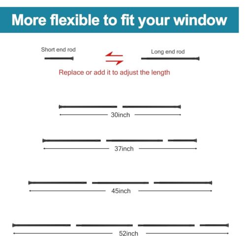 Curtain Rods - Heavy Duty Matte Black Curtain Rods for Windows 28-48 Inch - 5... - Picture 4 of 6