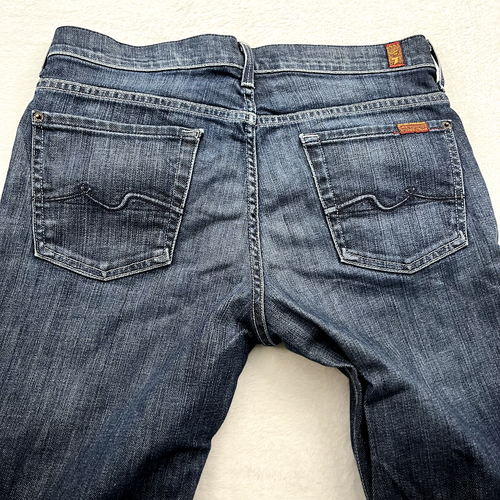 Jeans uomo 7 For All Mankind 30 blu lavaggio scuro denim elasticizzato slouchy - Foto 4 di 11