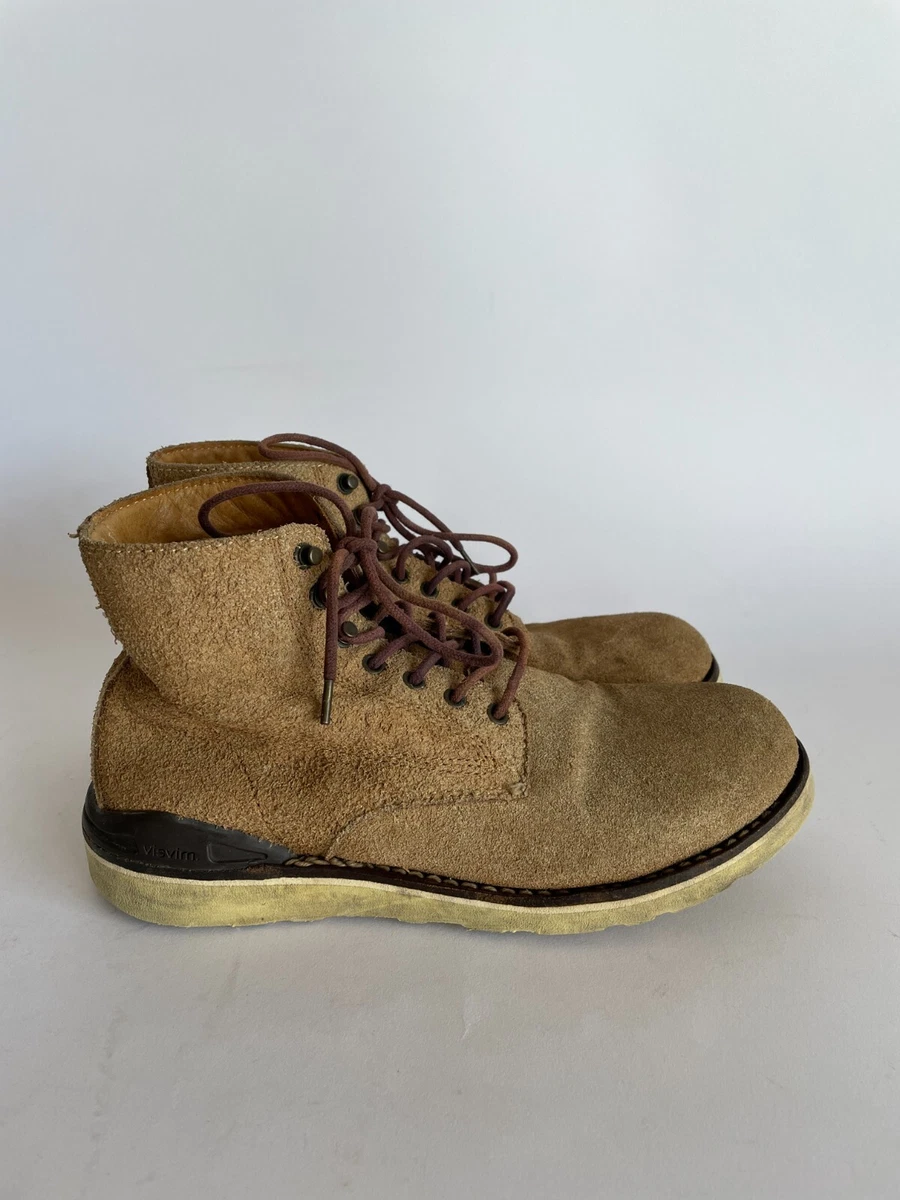 VISVIM VIRGIL BOOTS-FOLK BROWN SIZE 8.5 UK