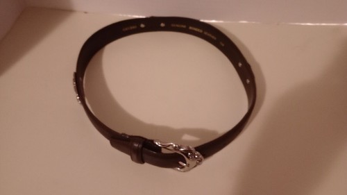 Youth Girls Genuine Bonded Leather Belt Black With Silver Accents Small Size - Picture 2 of 6