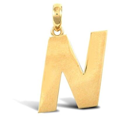 INITIALE N 9 KT GOLD ANHÄNGER MASSIV GOLD BUCHSTABE INITIALE 9 KT GELBGOLD