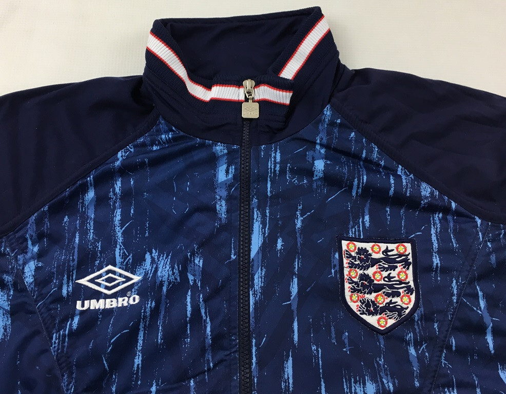 England 1993 1995 Umbro national team track jacket football blue