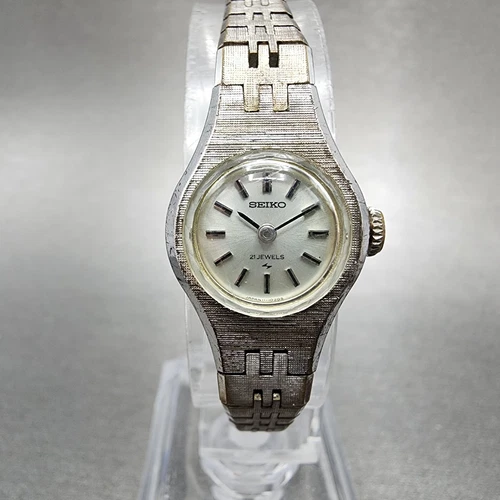 Seiko Watch Women 17mm Silver Dial Silver Tone Manual Round 11-0330 Runs