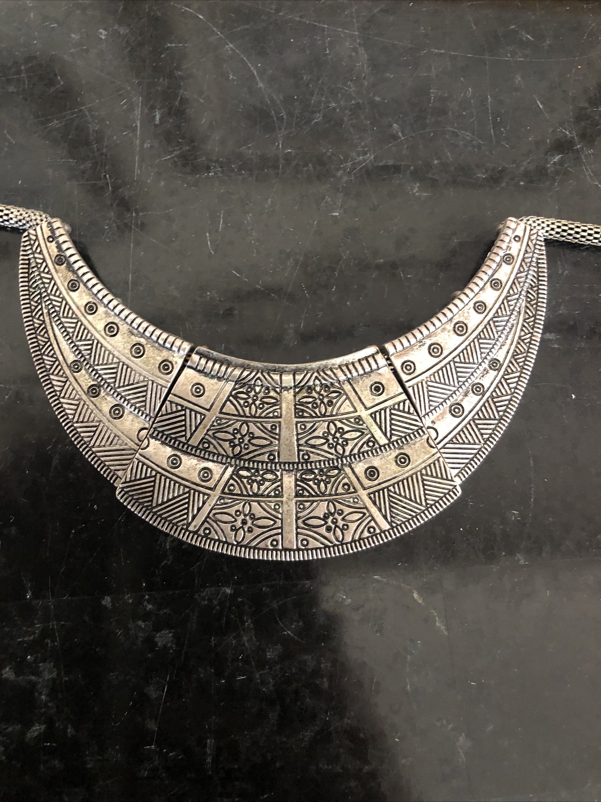Metal silvertone statement necklace￼ - image 12