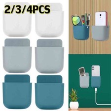 Wall Mounted Remote Control Holder Hole Free Pen Storage Box Hanging Organizer