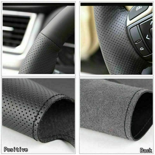 Black&Hole Leather Steering Wheel Stitch on Wrap Cover For Subaru Forester 19-20 - Picture 5 of 8