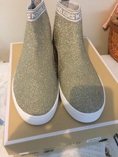 michael kors skyler sneaker booties gold
