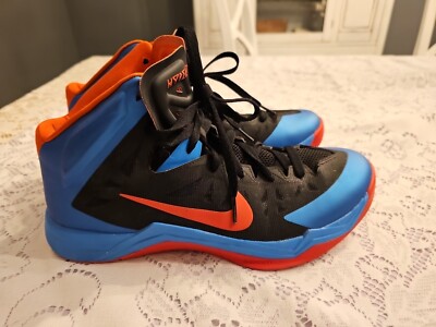 NIKE ZOOM HYPERQUICKNESS SNEAKERS 599519-006 BLUE ORANGE SIZE 10.5
