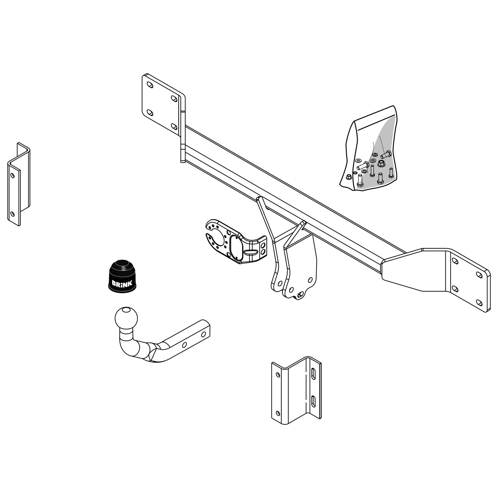 Brink Towbar for BMW 5 Series Saloon (E60) 20012010 Swan Neck Tow