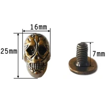 Skull Head Rivets Punk Skeleton Ghost Screw Studs Rivet Nail Alloy Rivets