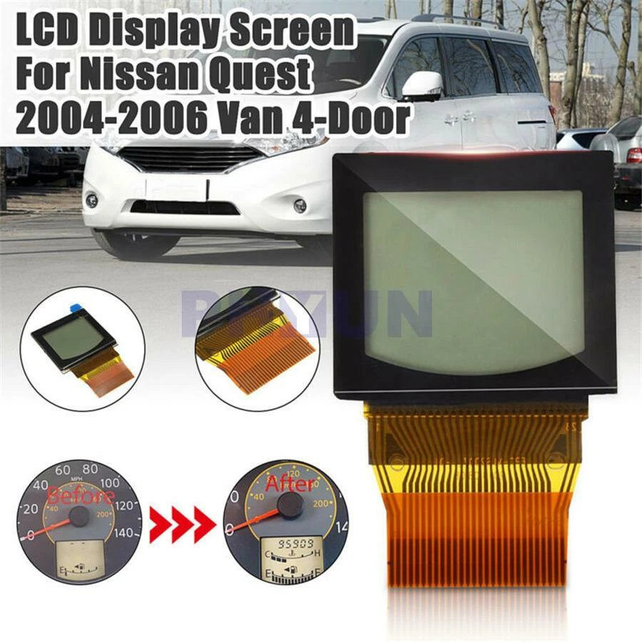 Pantalla LCD con cinta adherida para grupo de velocímetro Nissan Quest 2004 2005 2006 Foto 3 de 4
