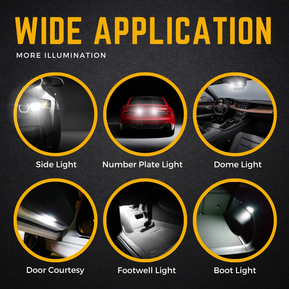 Fits Bmw 3 1 Series F31 F30 F34 F20 F21 Led White H6W Canbus Side Light Bulbs 2x - Image 4 of 4